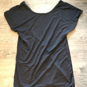 Black Short Sleeve Open Back Lululemon Workout Tee